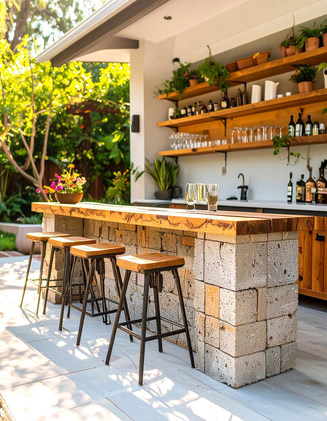 The DIY Outdoor Bar Station - 30 cheap backyard makeover ideas