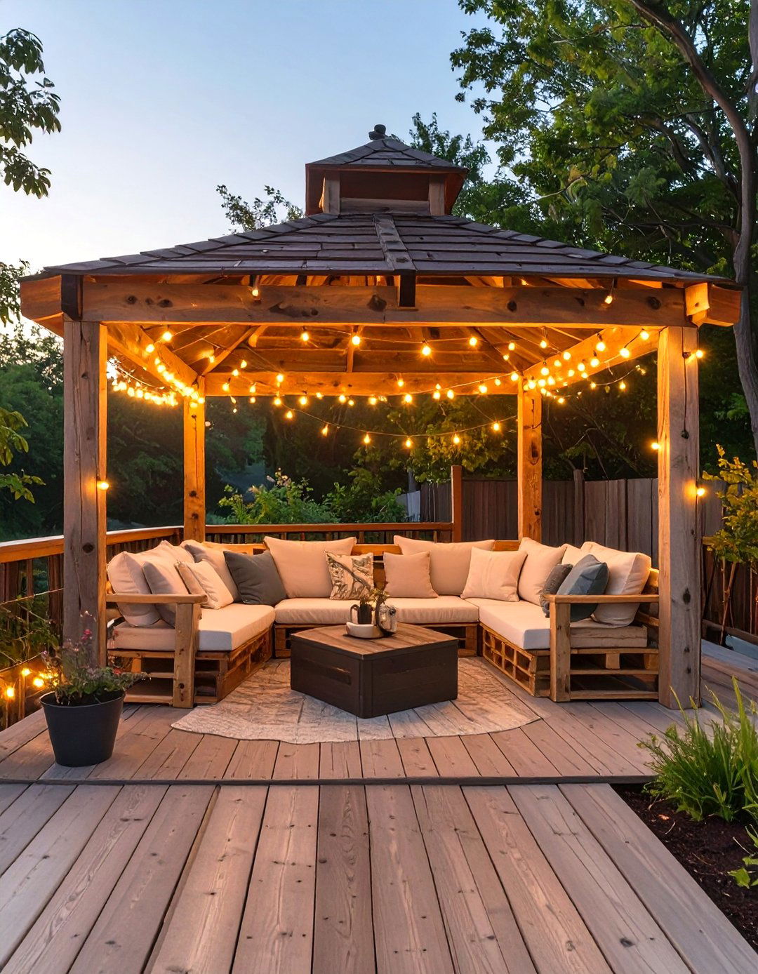 The DIY Pallet Wood Gazebo - 30 gazebo on deck ideas