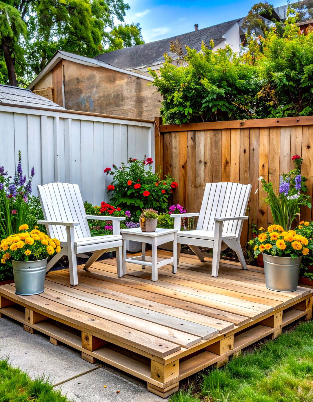 The DIY Pallet Wood Patio Cover - 30 inexpensive ways to cover concrete patio ideas