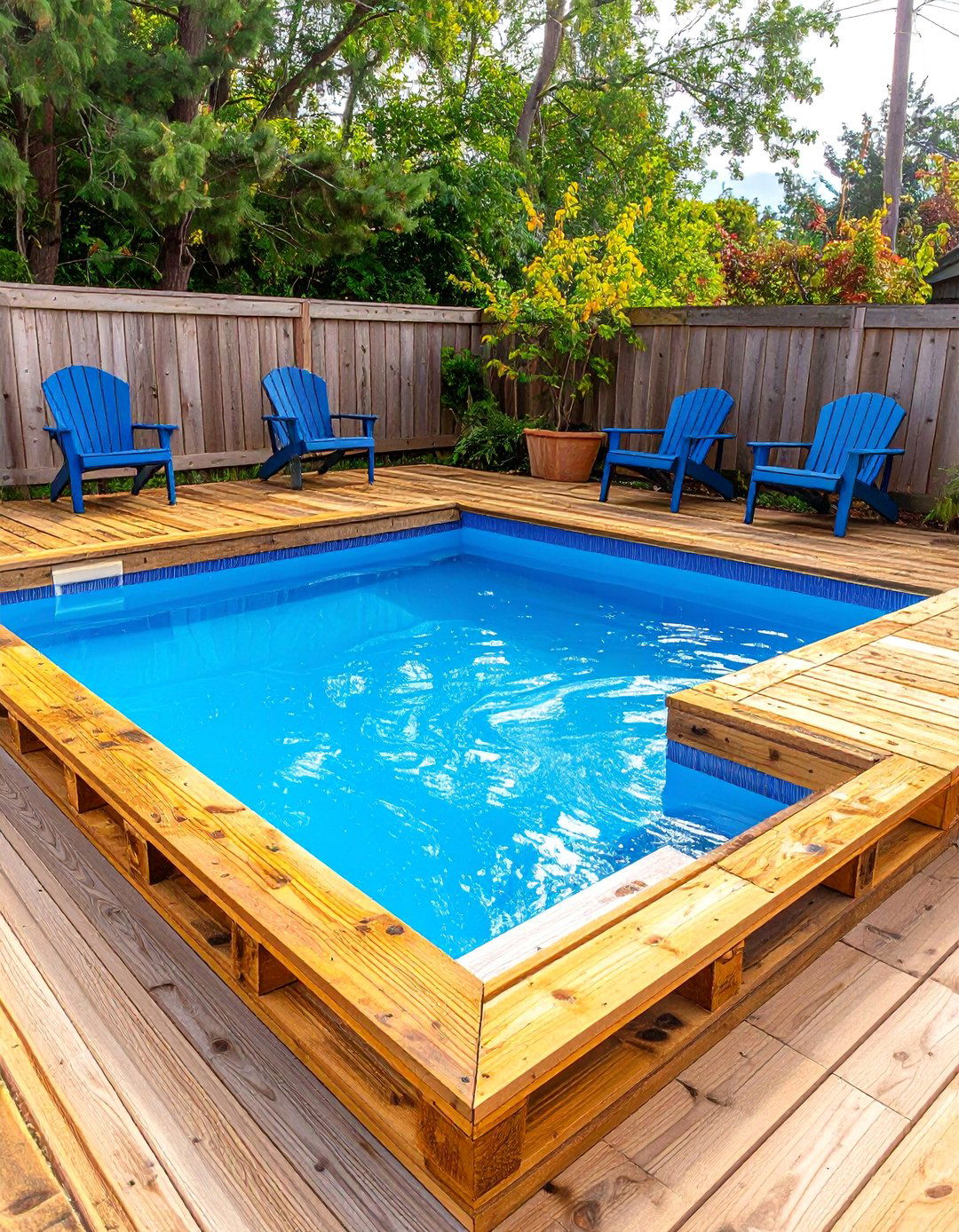 The DIY Pallet Wood Pool Deck - 30 affordable backyard pool ideas on a budget