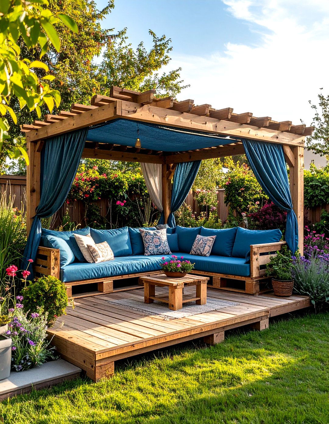 The DIY Reclaimed Pallet Hideaway - 30 backyard canopy ideas