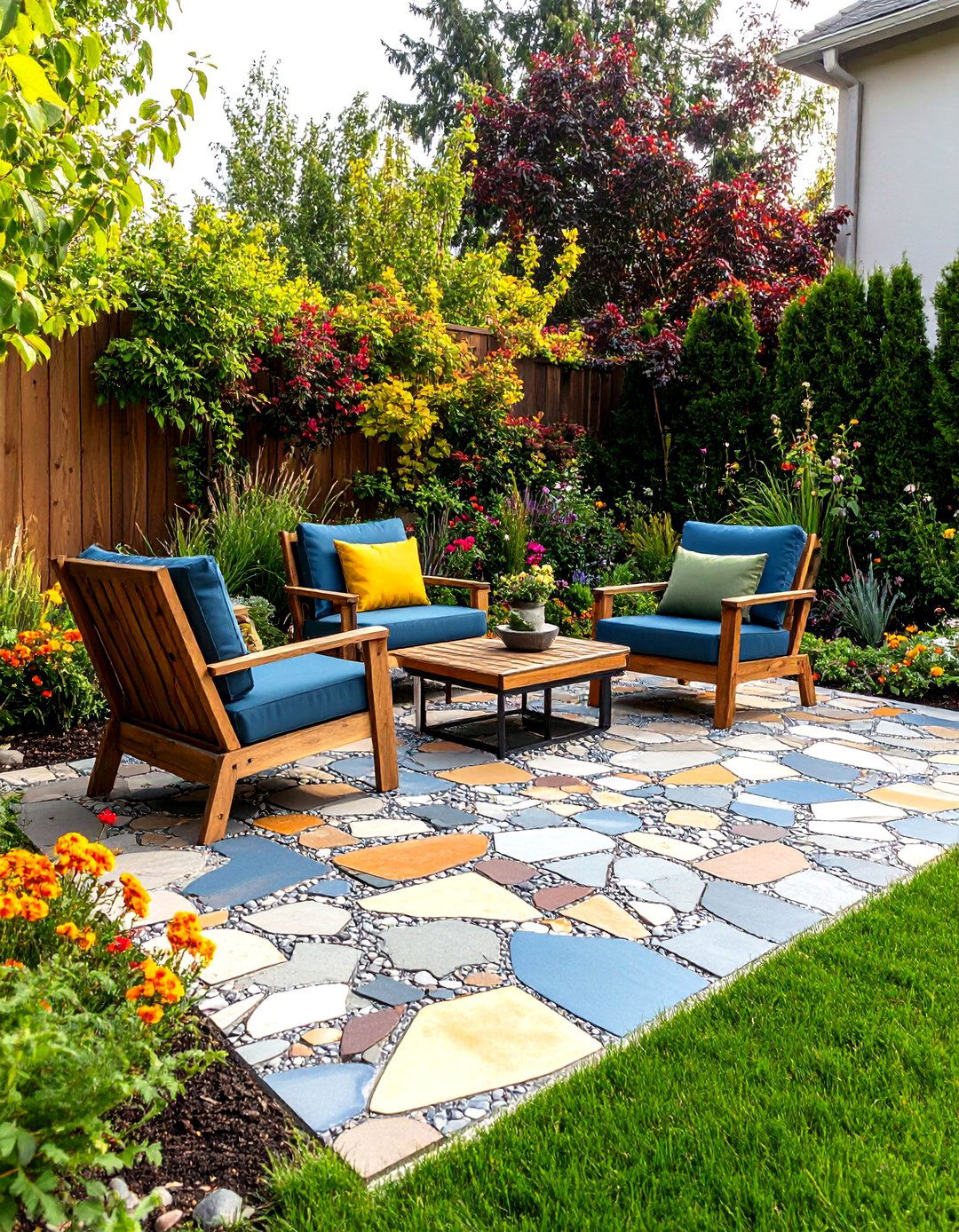 The DIY Recycled Materials Patio - 30 landscape design cost ideas