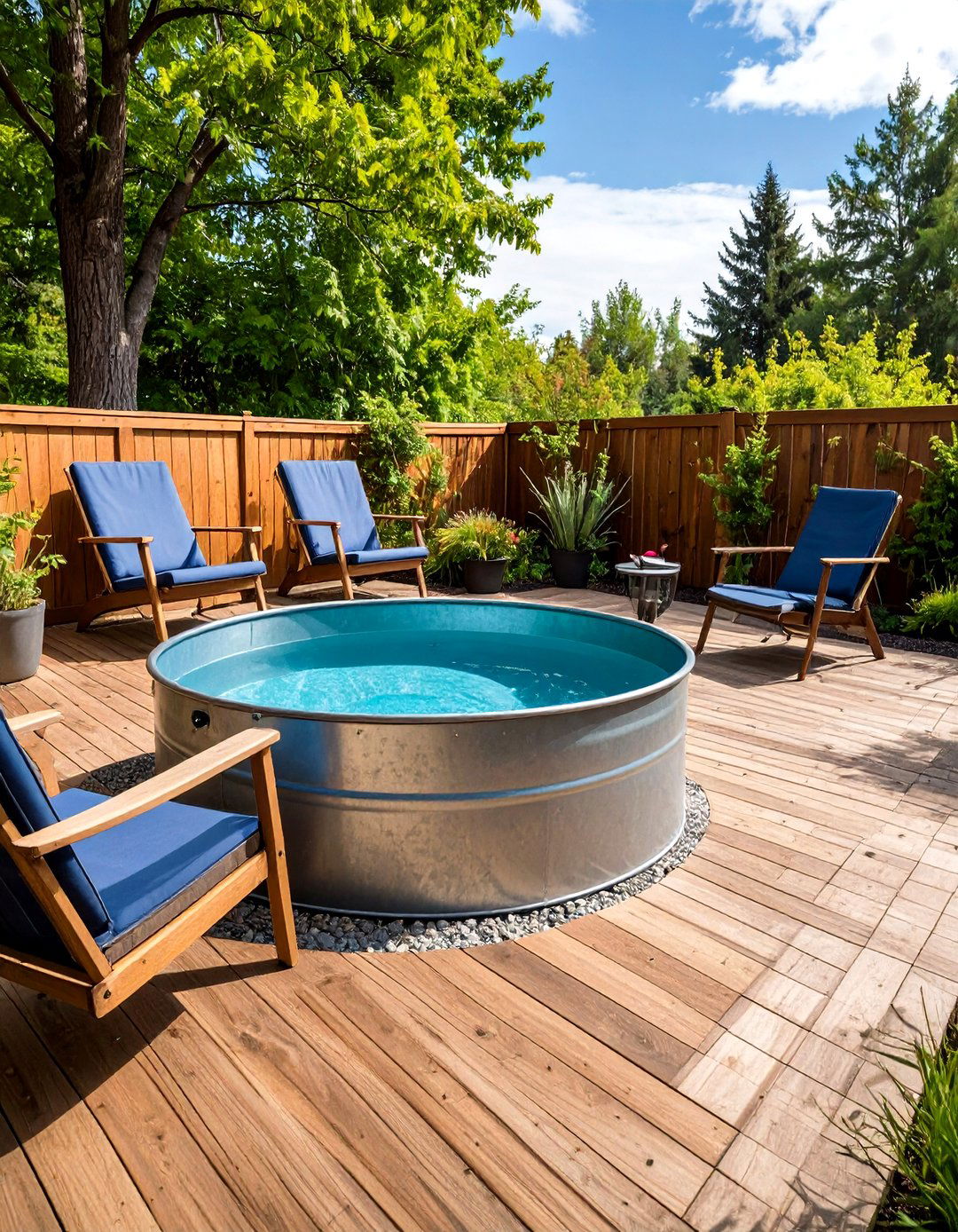 The DIY Stock Tank Pool Patio - 30 diy patio ideas
