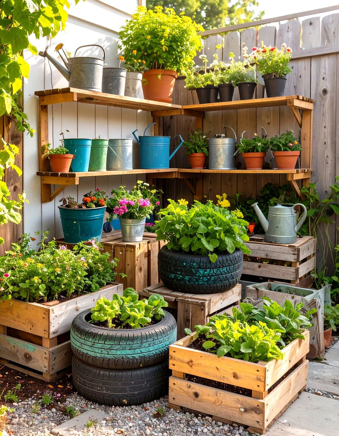 The DIY Upcycled Container Garden - 30 corner garden ideas