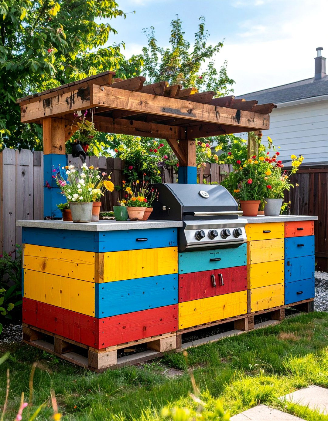 The DIY Upcycled Grill Station - 30 backyard grill ideas