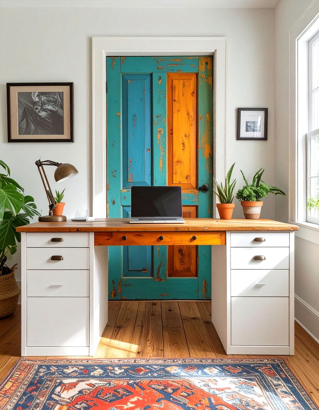The DIY Upcycled Office Desk - 30 office desk ideas