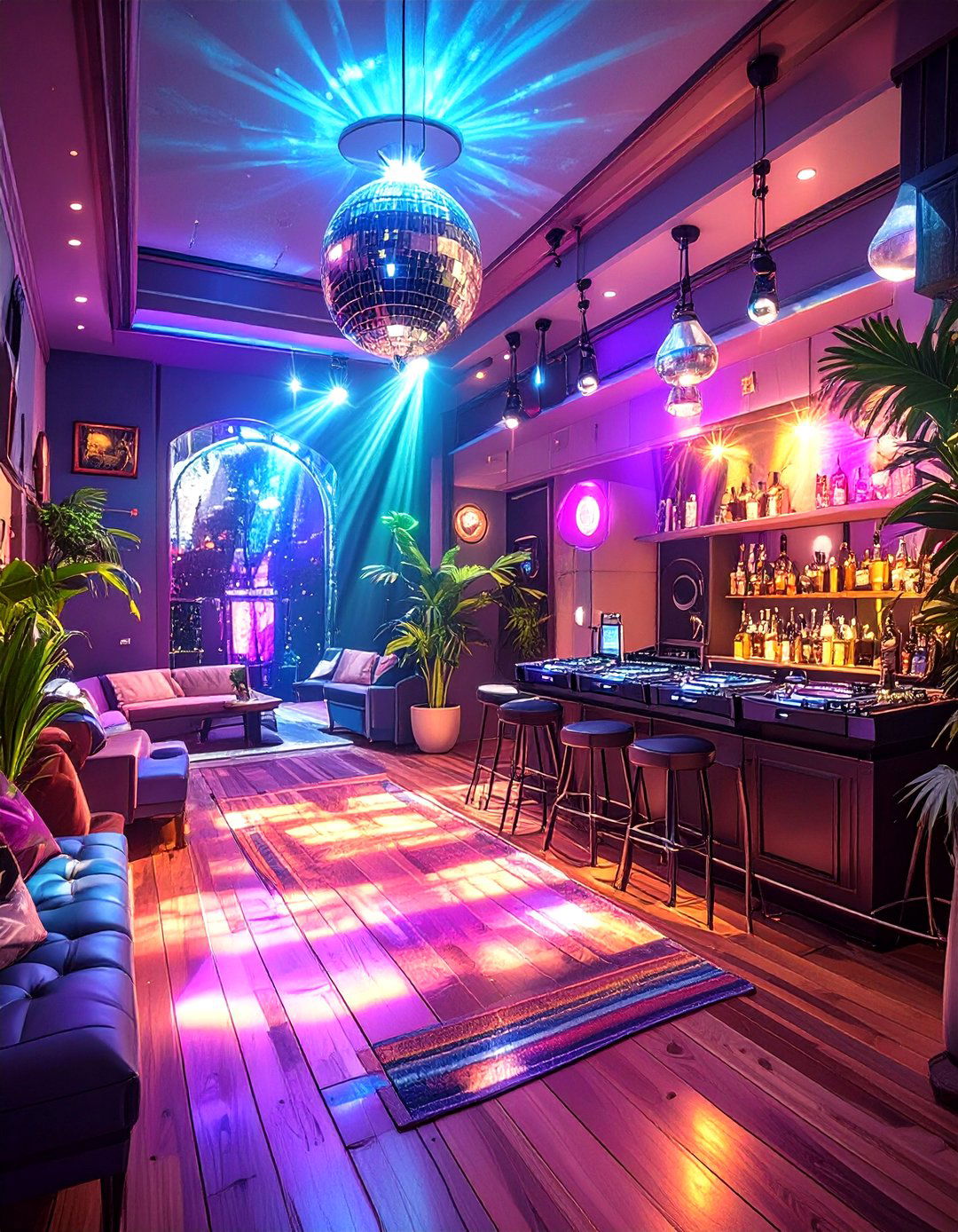 The DJ Booth and Dance Floor Basement - 30 man cave basement ideas