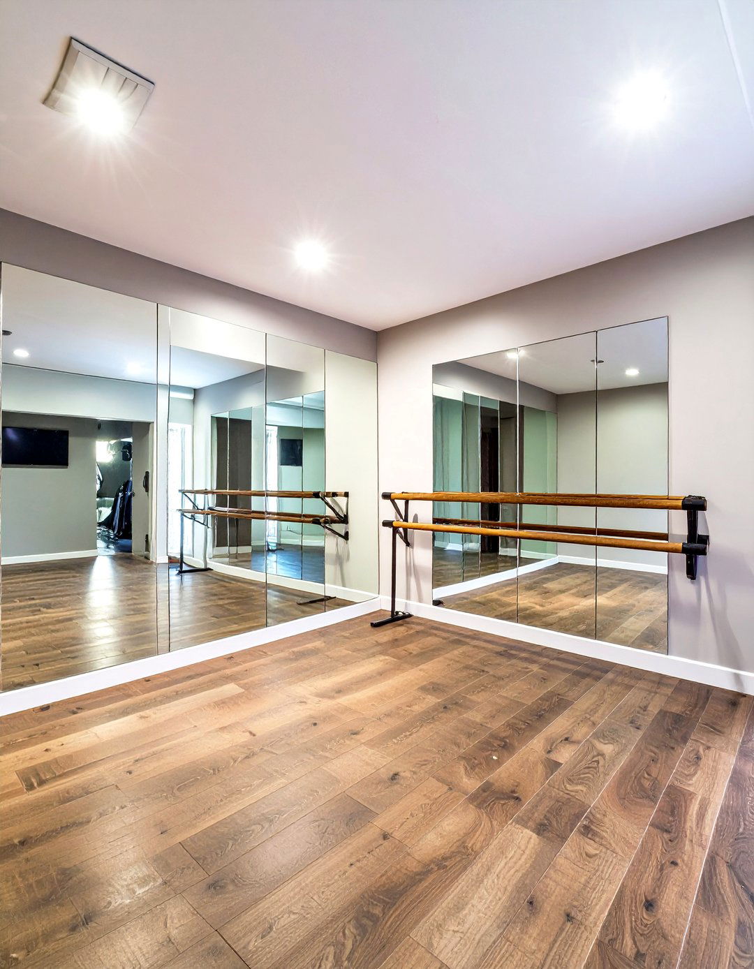 The Dance and Barre Studio Garage Gym - 30 garage home gym ideas