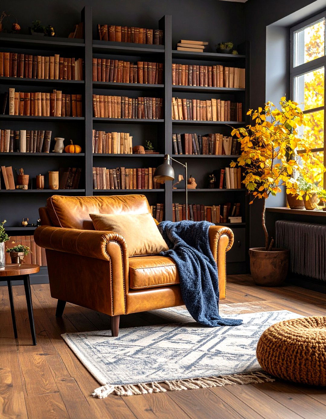 The Dark Academia Autumn Living Room - 30 living room fall decor ideas