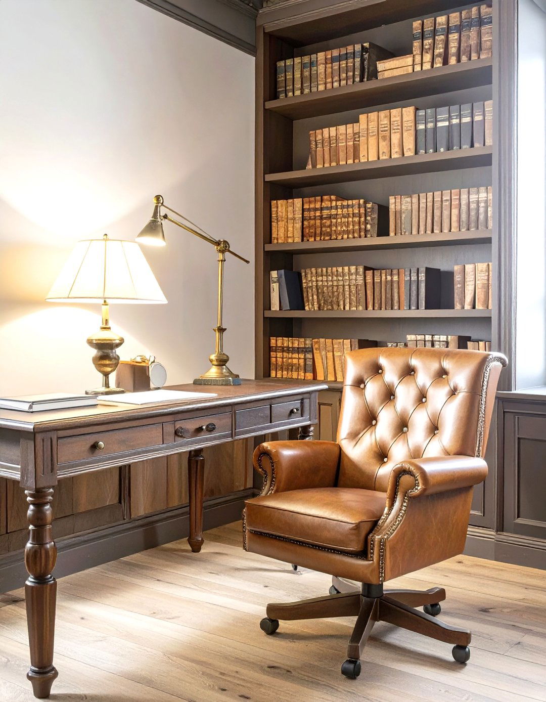 The Dark Academia Office - 30 creative small office interior design ideas