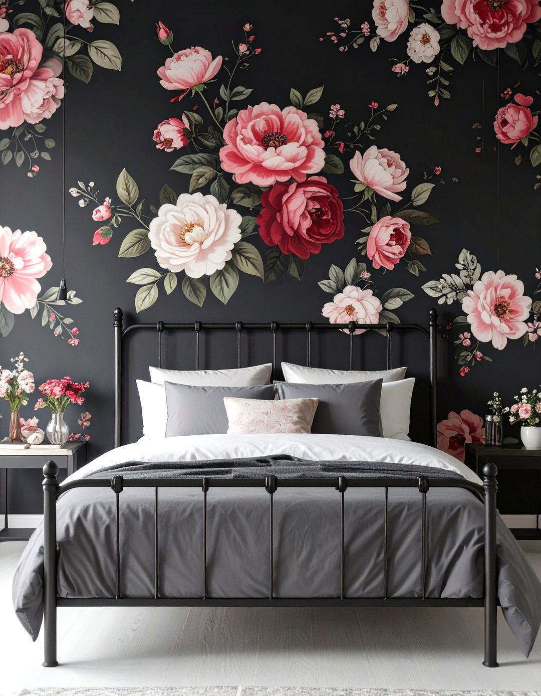 The Dark Floral Bedroom - 30 dark romantic bedroom ideas
