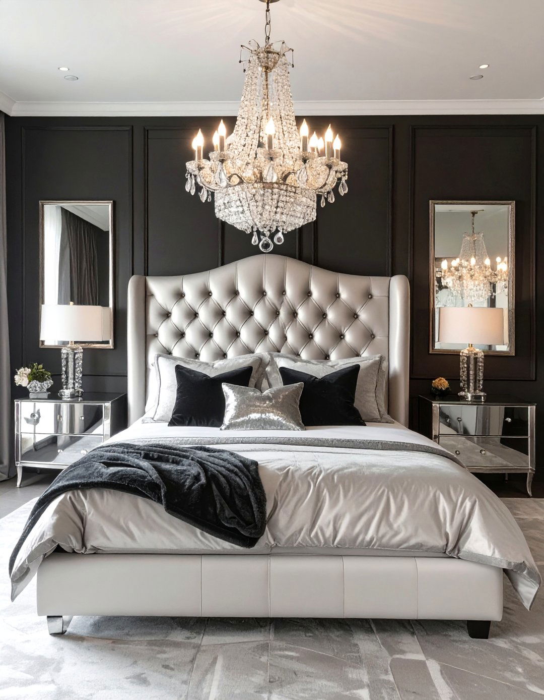 The Dark Glam Bedroom - 30 dark bedroom ideas