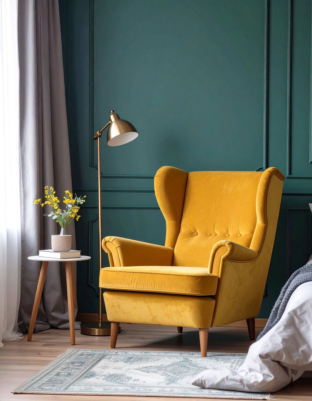 The Dark Green Bedroom with a Reading Nook - 30 dark green bedroom ideas