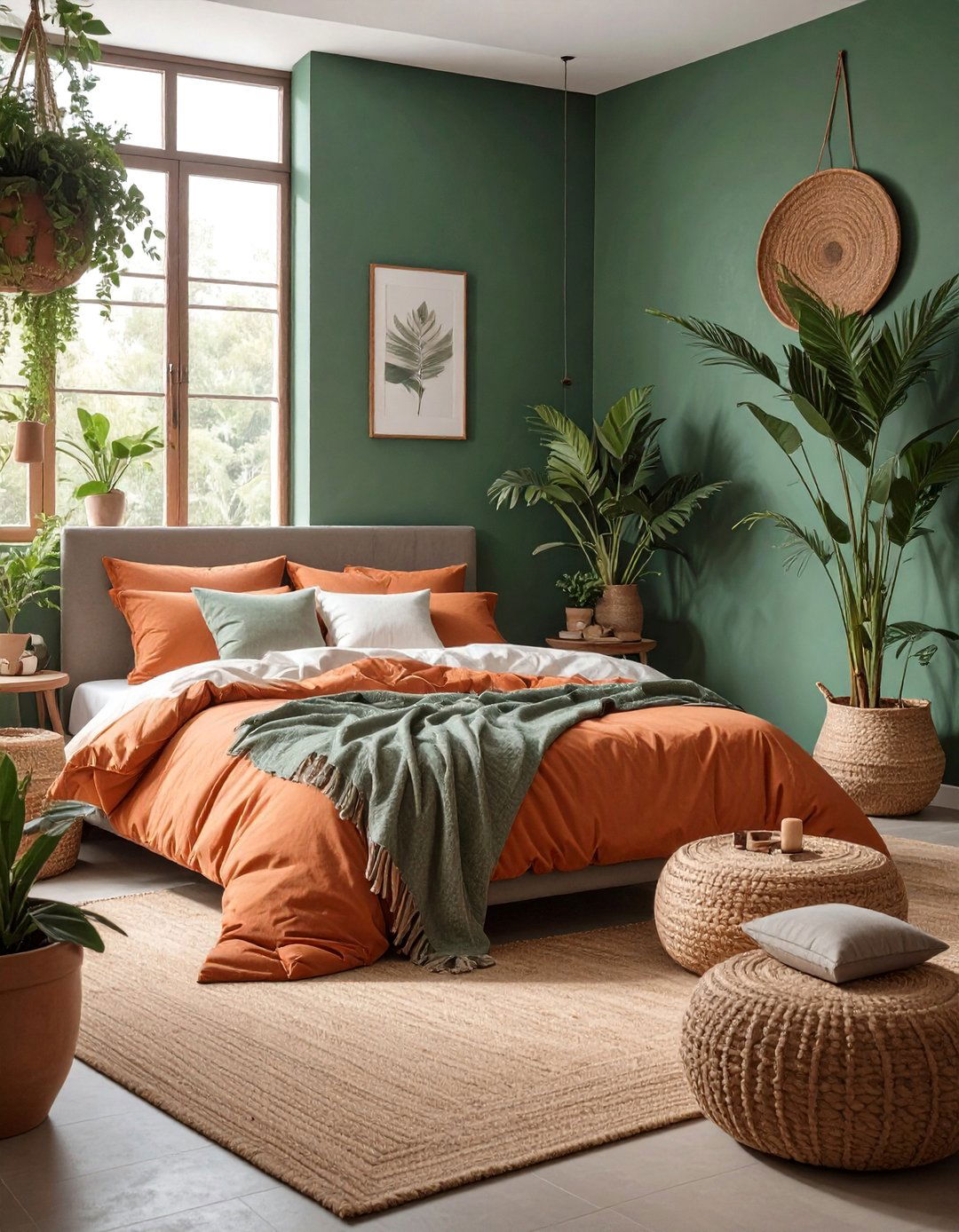 The Dark Green and Terracotta Bedroom - 30 dark green bedroom ideas