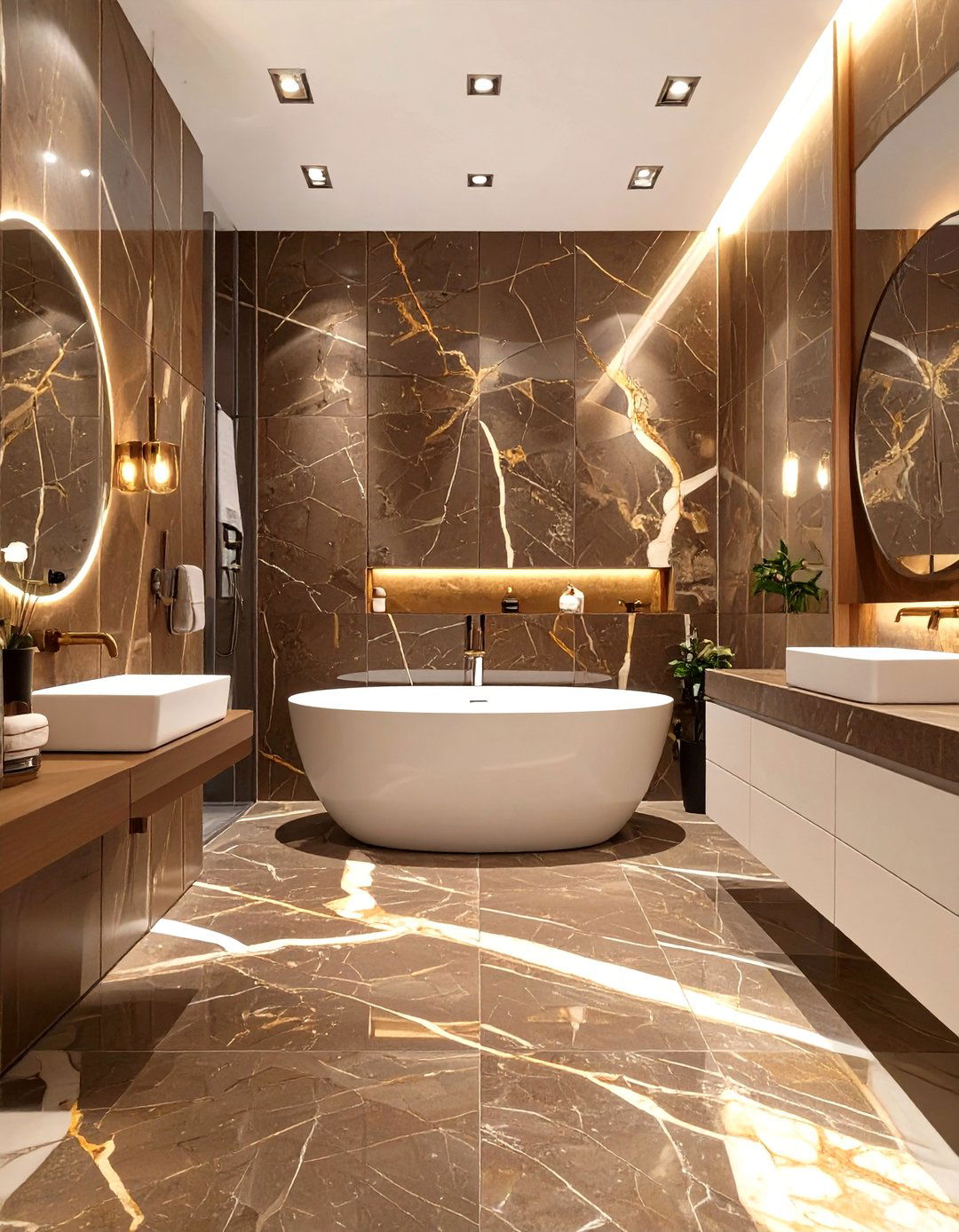 The Dark Marble Bathroom - 30 dark bathroom ideas