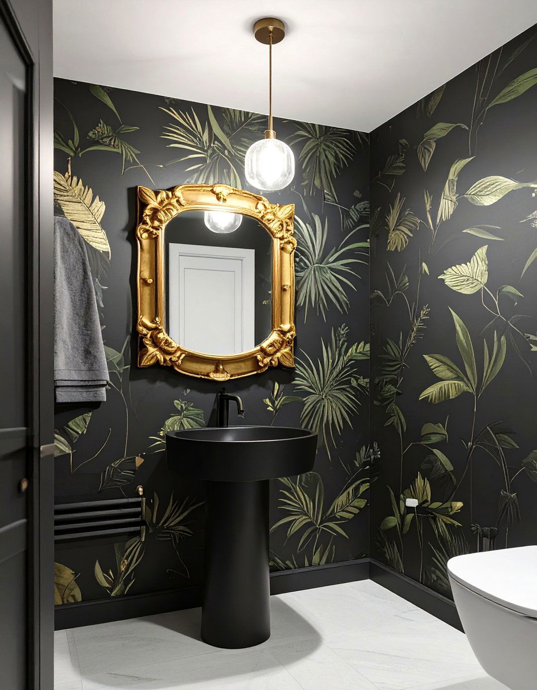 The Dark Powder Room - 30 dark bathroom ideas