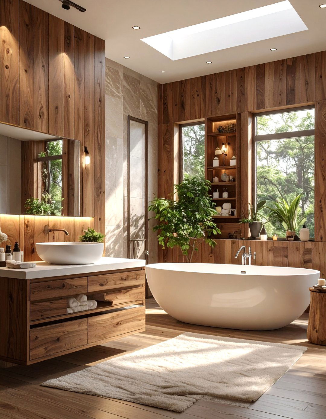 The Dark Wood Bathroom - 30 dark bathroom ideas
