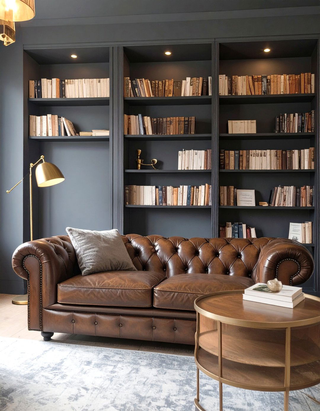 The Dark and Moody Academia Living Room - 30 cute cozy apartment living room decorating ideas