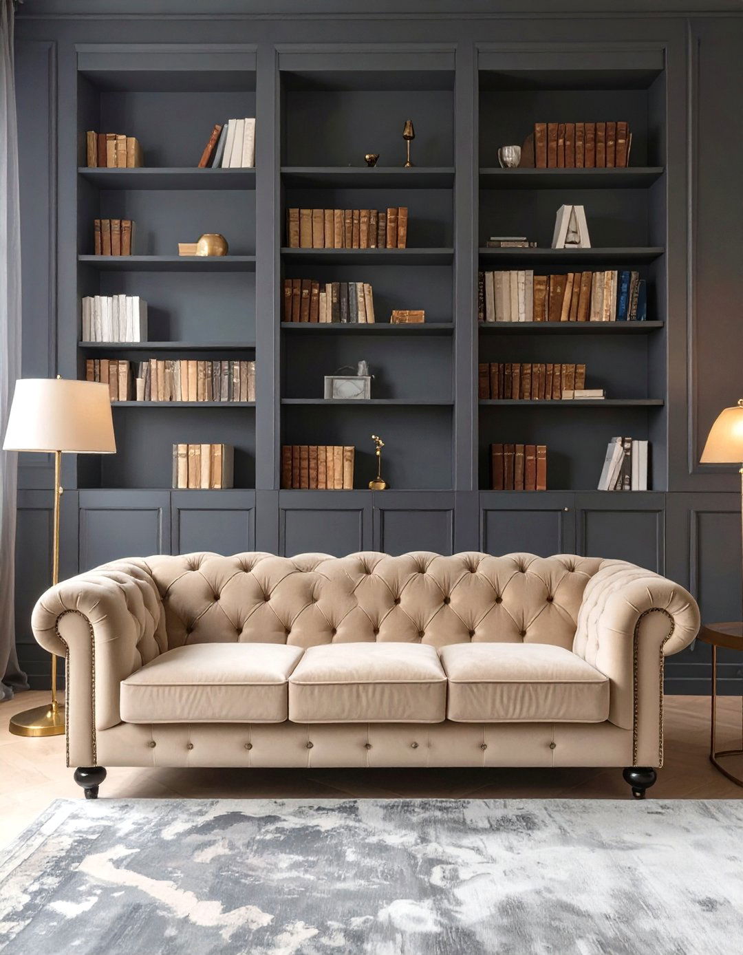 The Dark and Moody Academia Vibe - 30 beige couch living room ideas