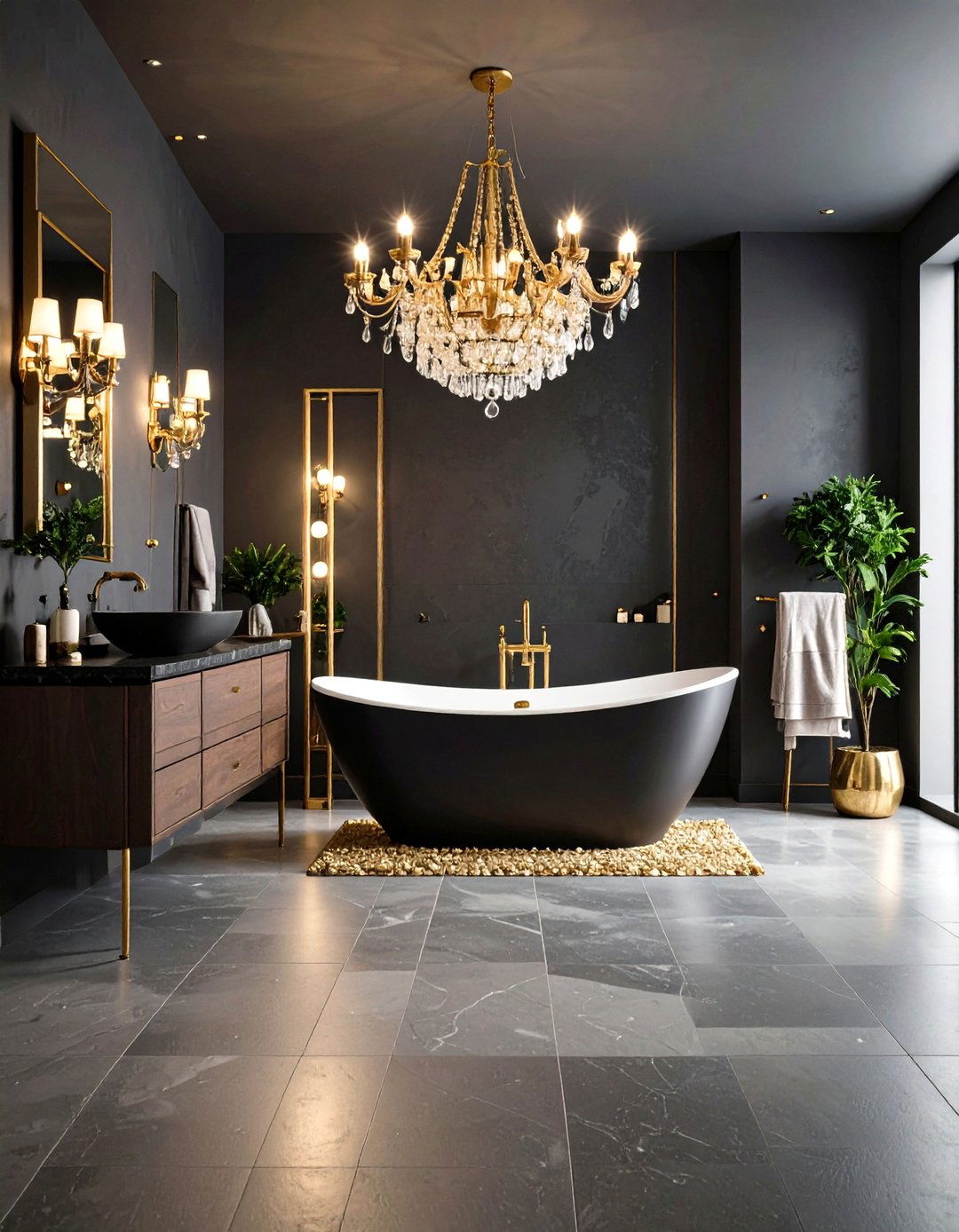 The Dark and Moody Bathroom - 30 large bathroom ideas