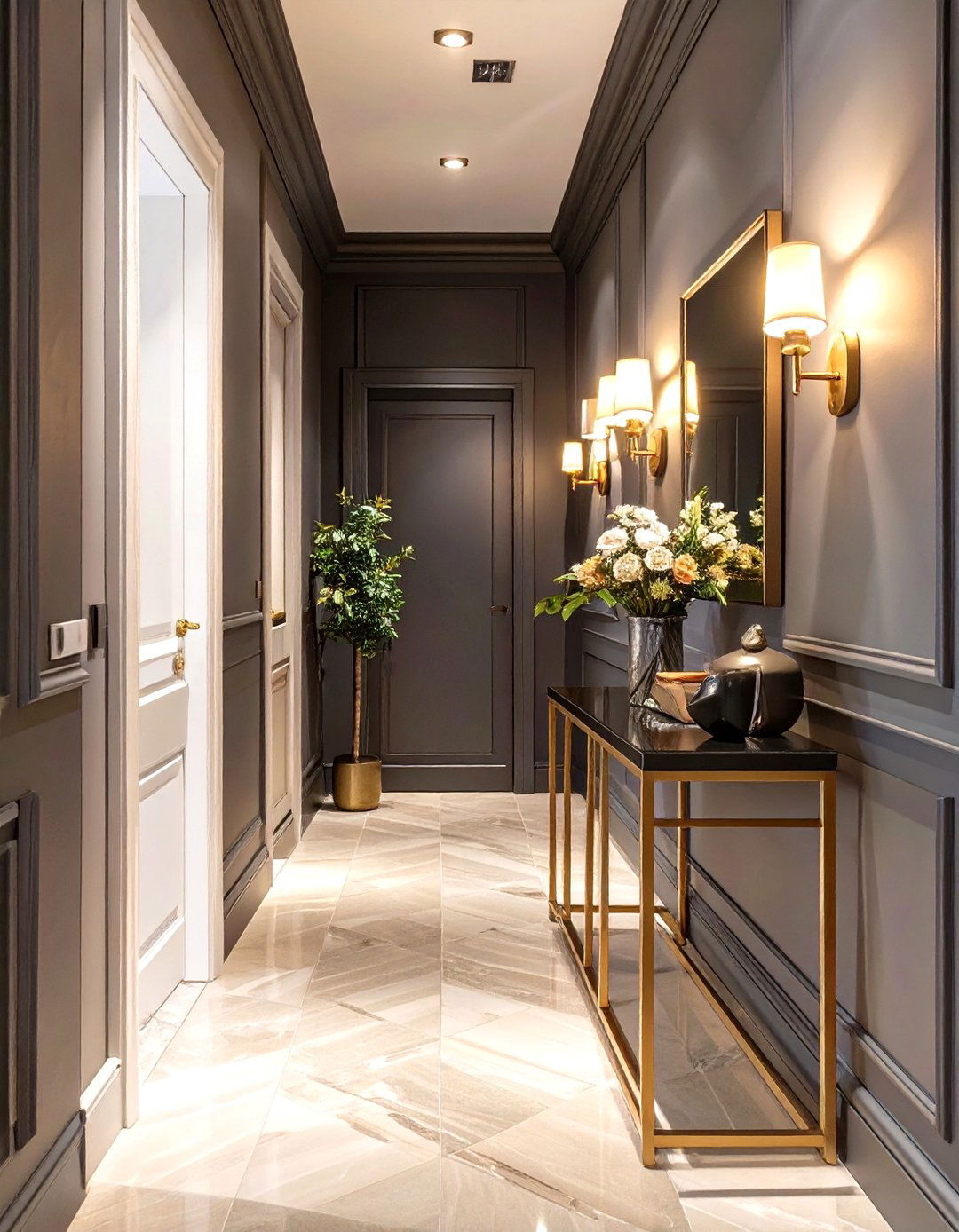 The Dark and Moody Hallway - 30 hallway furniture ideas