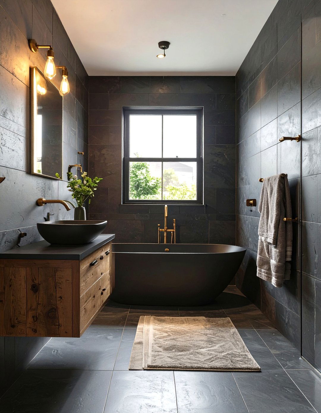 The Dark and Moody Industrial Bathroom - 30 industrial bathroom ideas