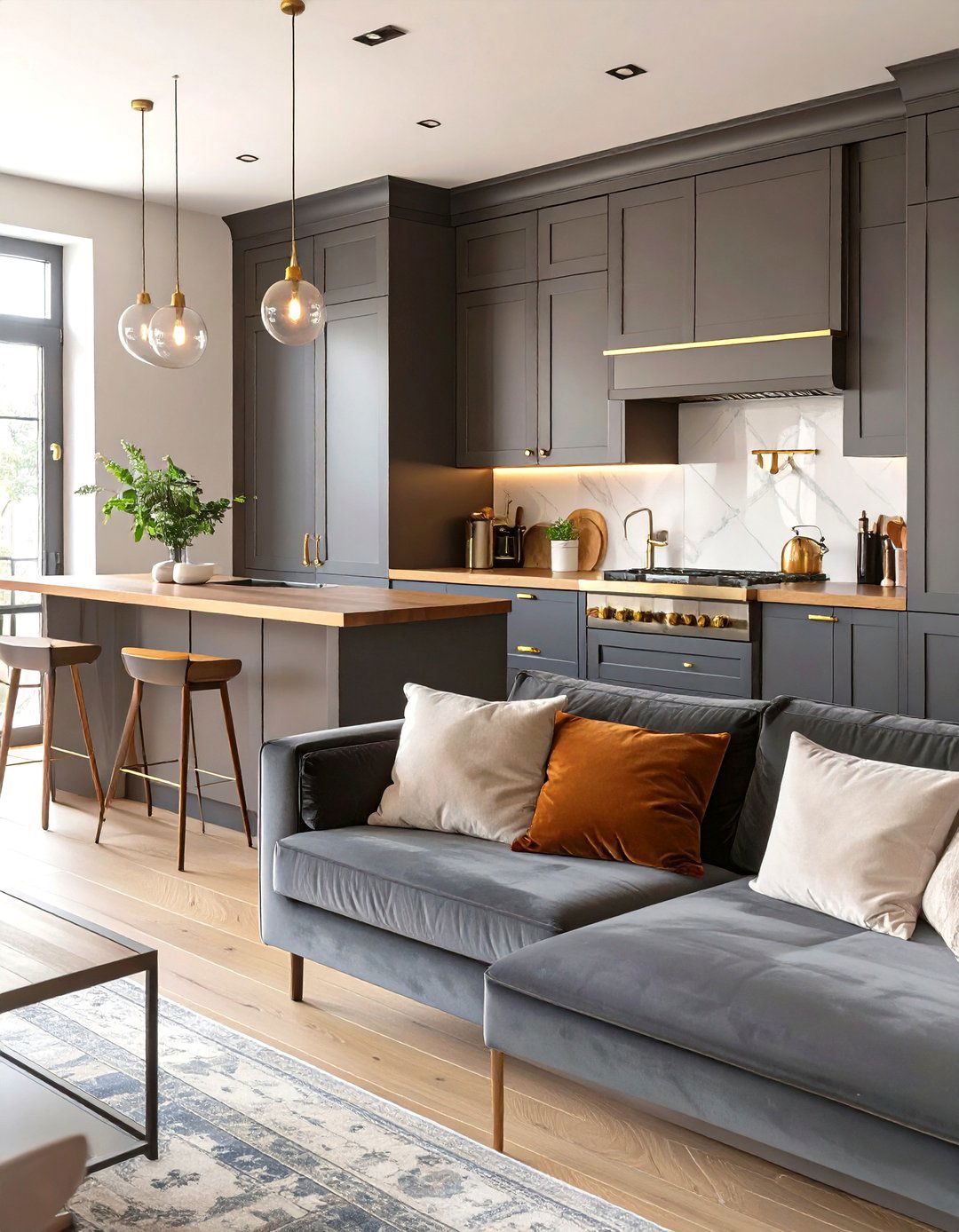The Dark and Moody Kitchen and Living Room - 30 kitchen and living room ideas