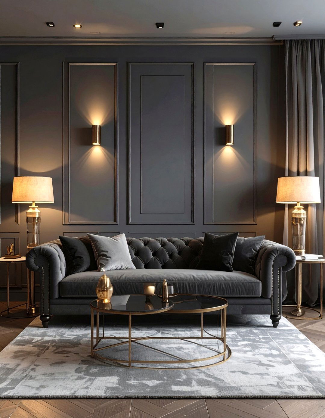 The Dark and Moody Long Living Room - 30 long living room ideas