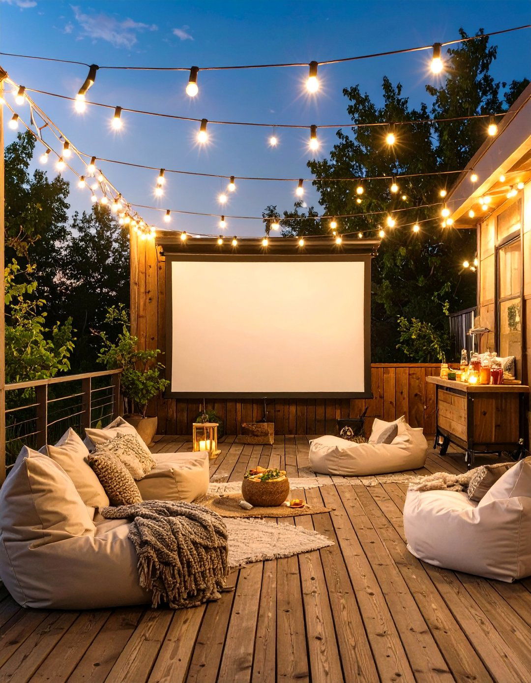 The Deck Movie Night Hub - 30 deck decor ideas