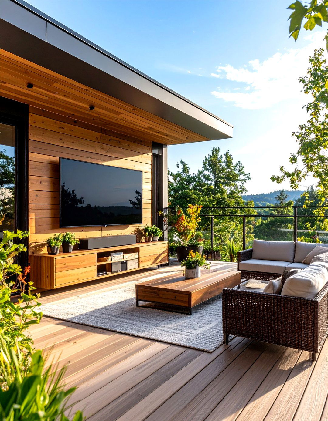 Tv Railing 30 DIY Outdoor TV Ideas for the Perfect Garden Space - We Love Home Blog