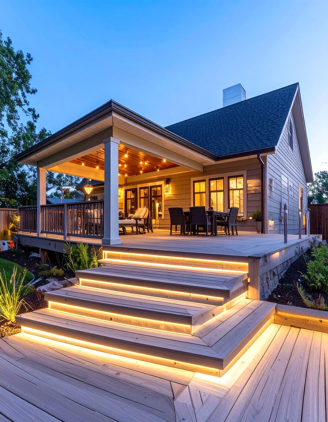 The Deck with Built In Lighting - 30 back yard deck ideas