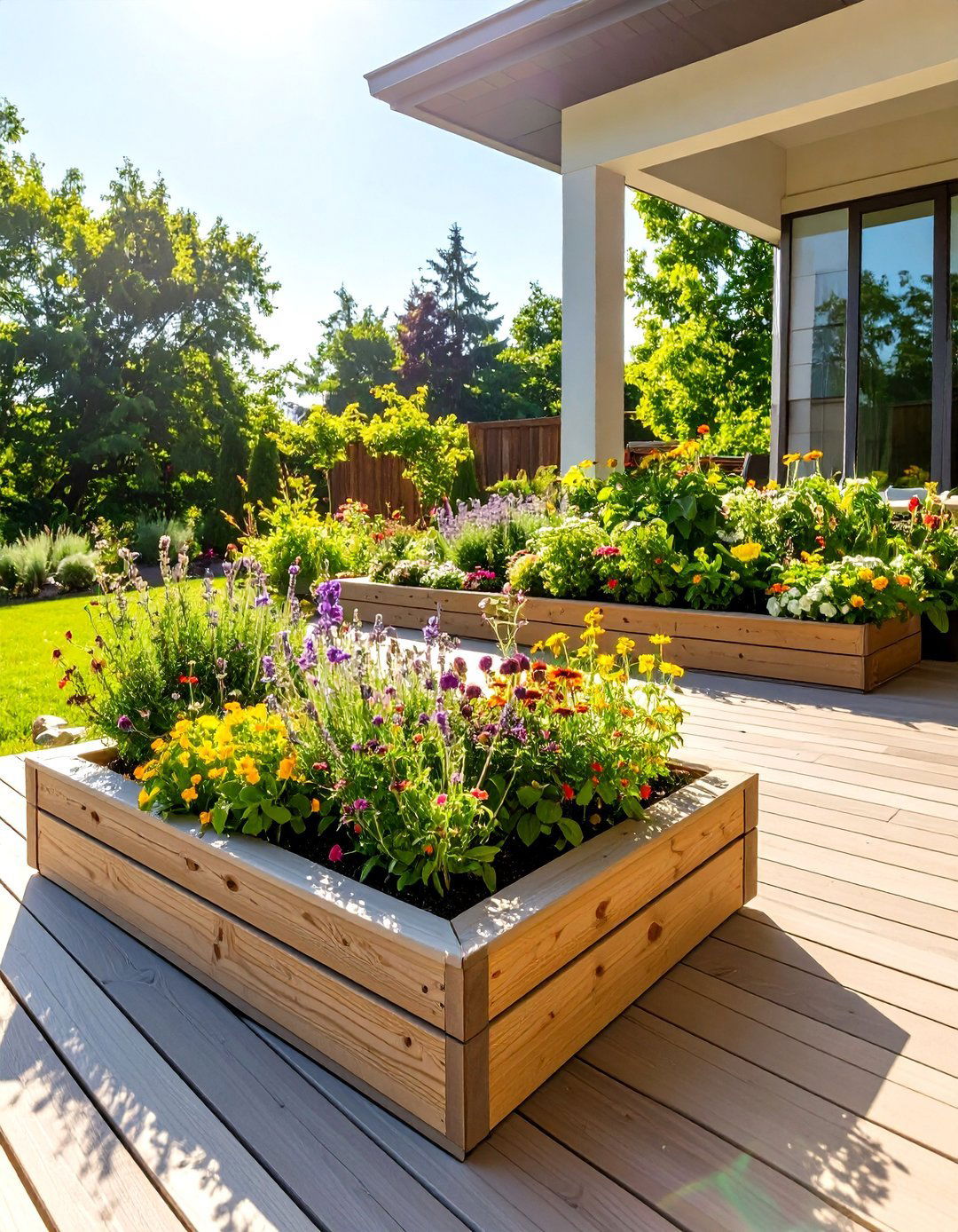 The Deck with Built In Planters - 30 deck design tool ideas