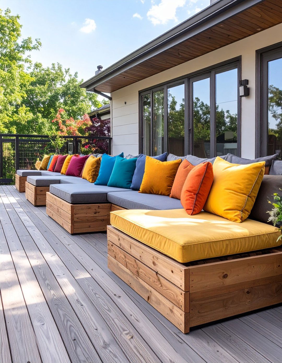 The Deck with Built In Seating - 30 modern deck ideas