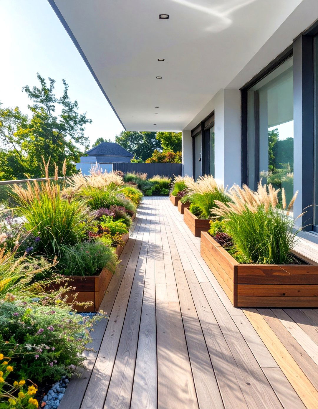 The Deck with Built in Planters - 30 deck decorating ideas with plants