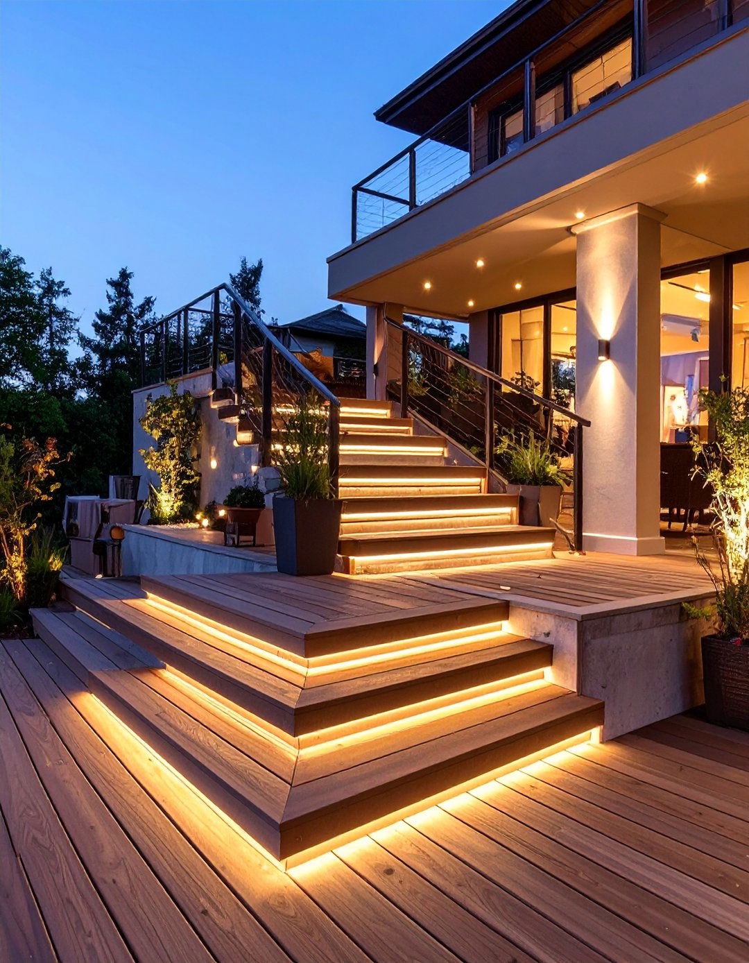 The Deck with Integrated Lighting Design - 30 modern deck ideas