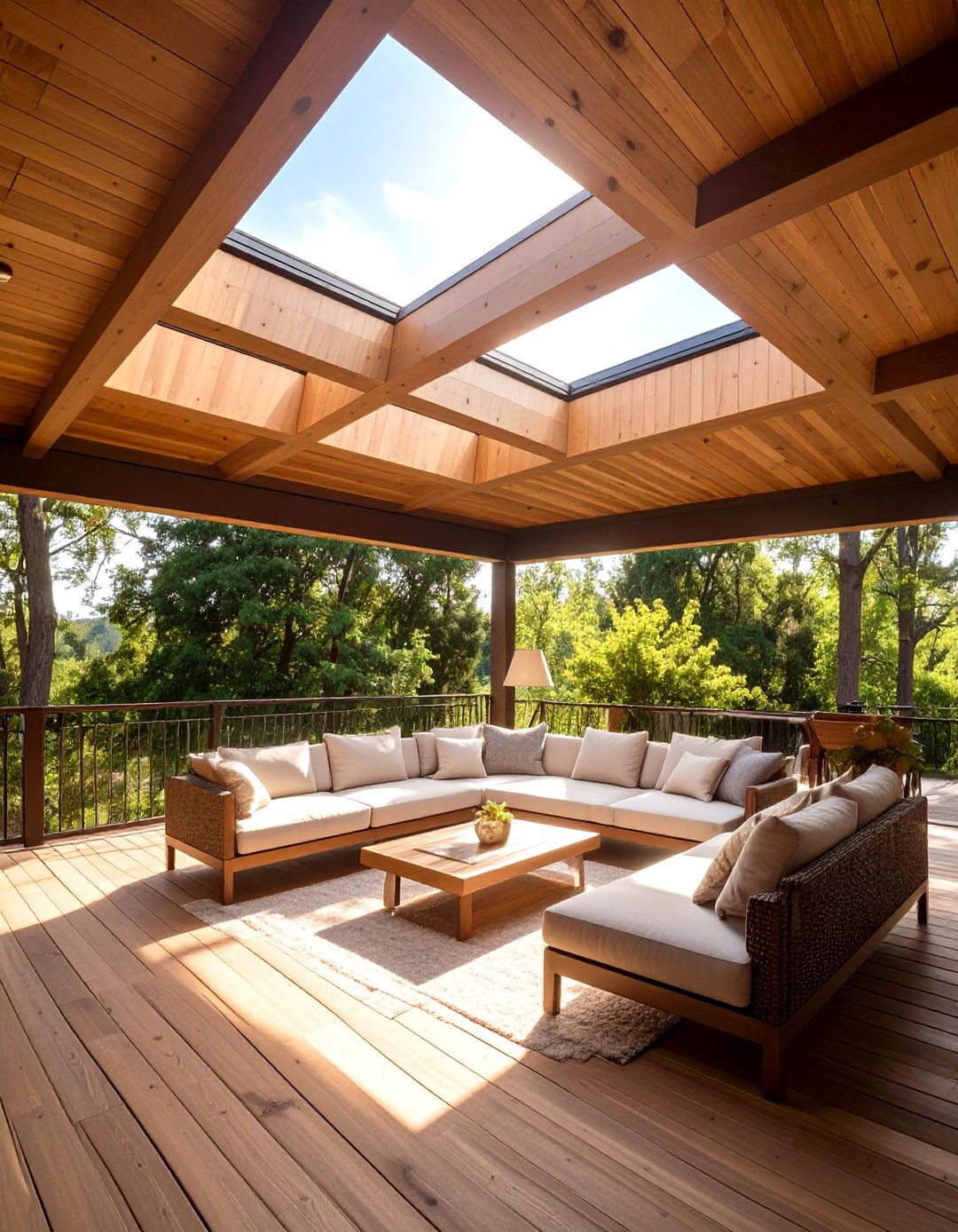 The Deck with Skylights - 30 covered deck ideas