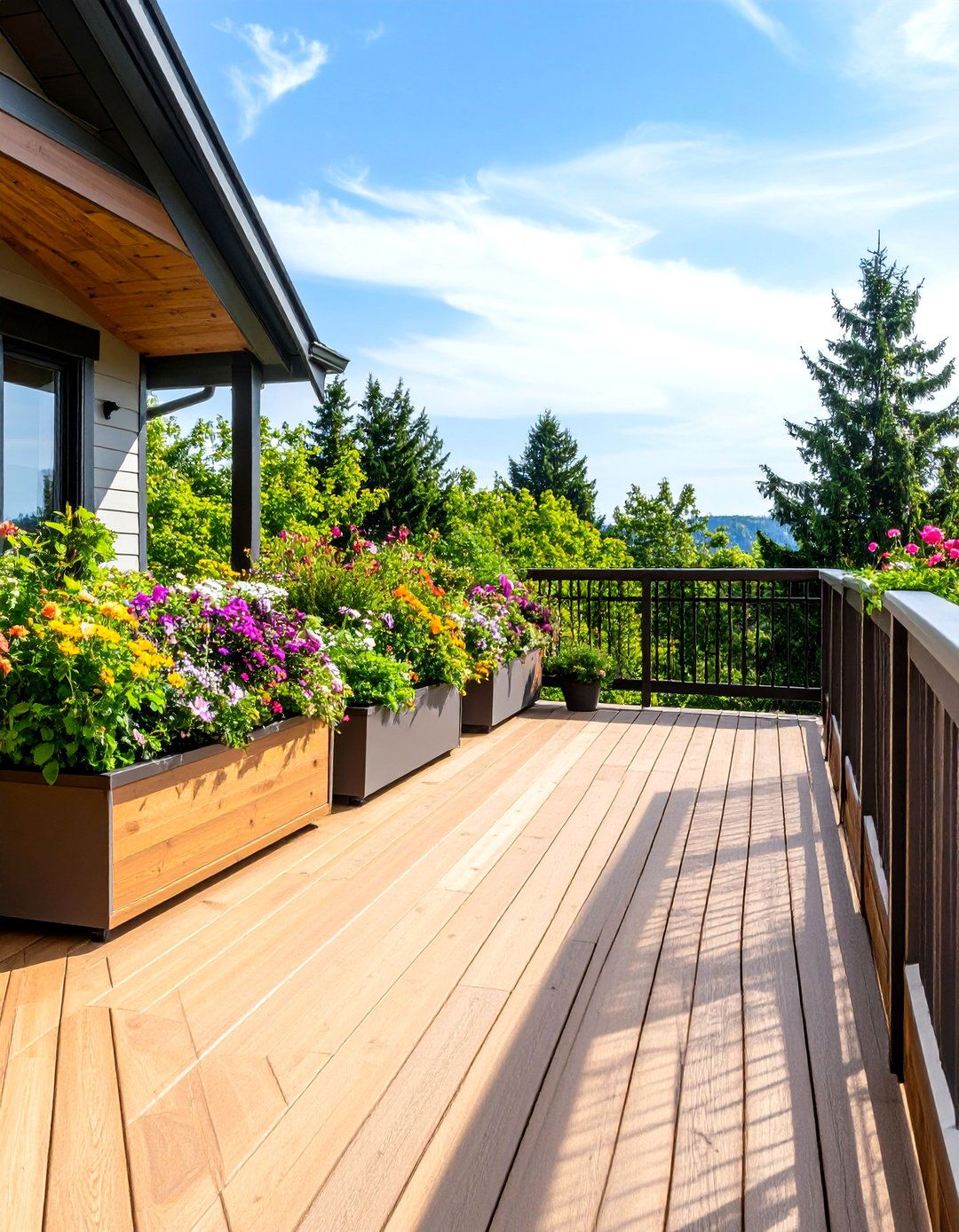 The Deck with a Built In Planter System - 30 deck photos ideas
