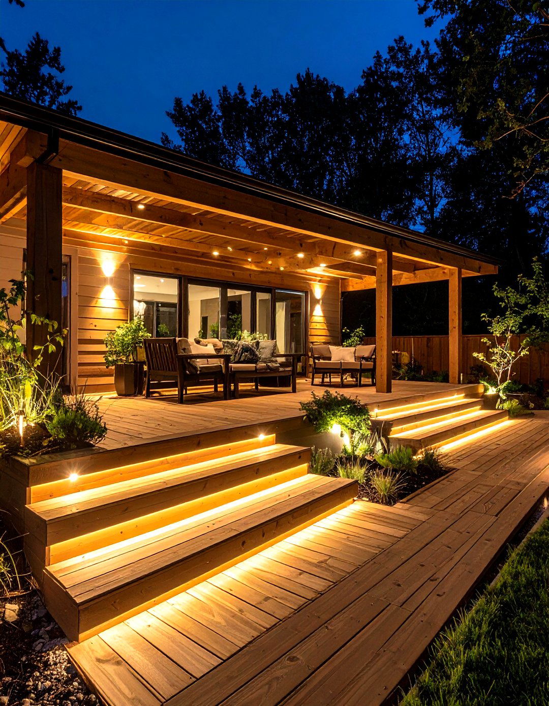 The Deck with a Dramatic Lighting Scheme - 30 deck photos ideas