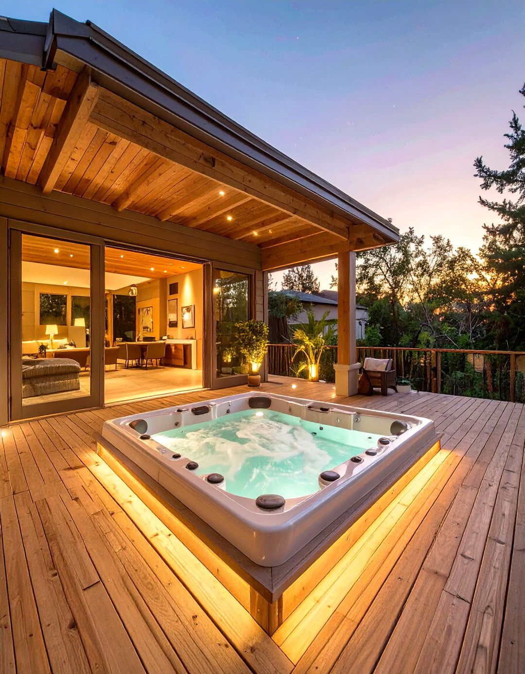 The Deck with a Hot Tub - 30 covered deck ideas