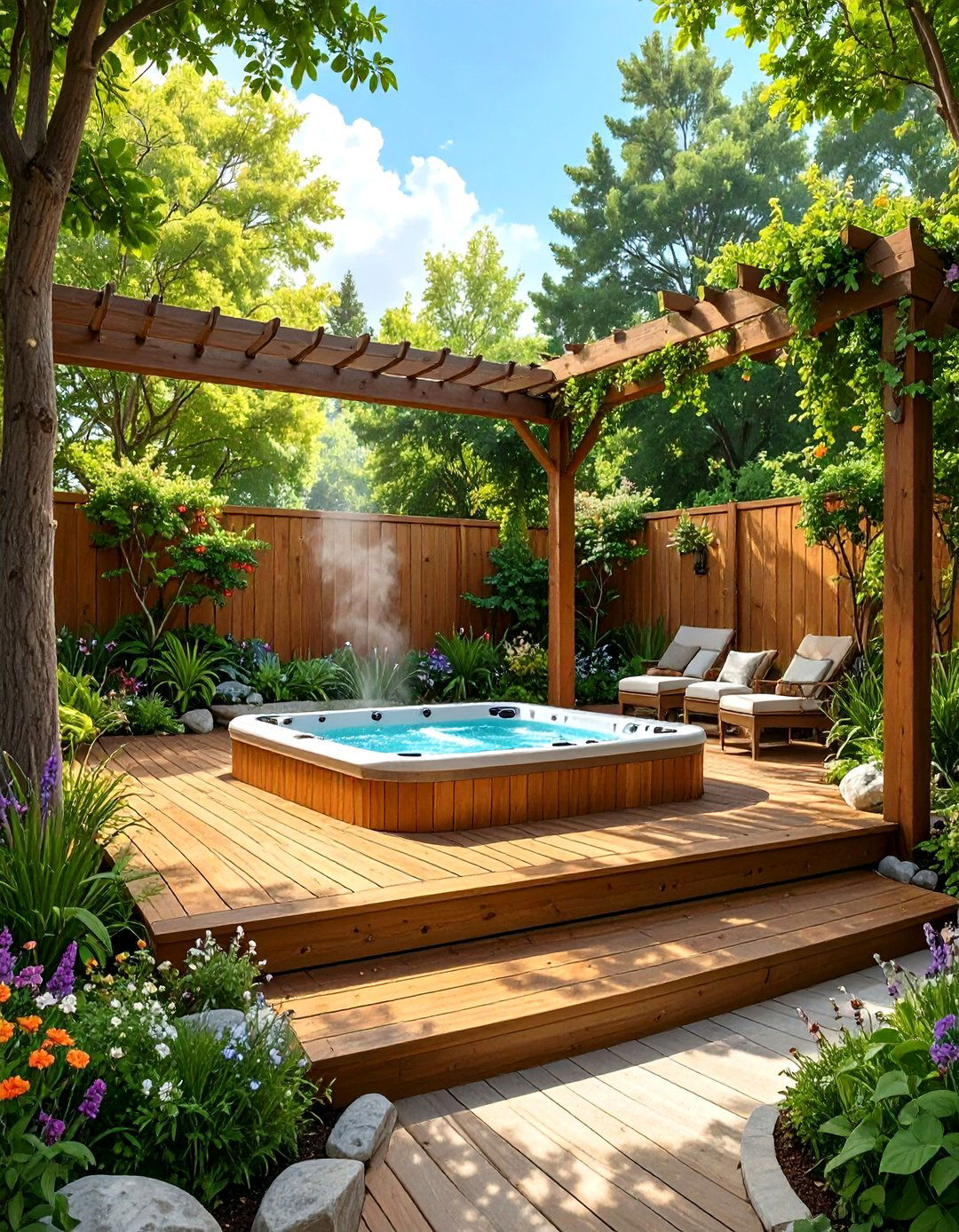 The Deck with a Hot Tub - 30 deck layout ideas