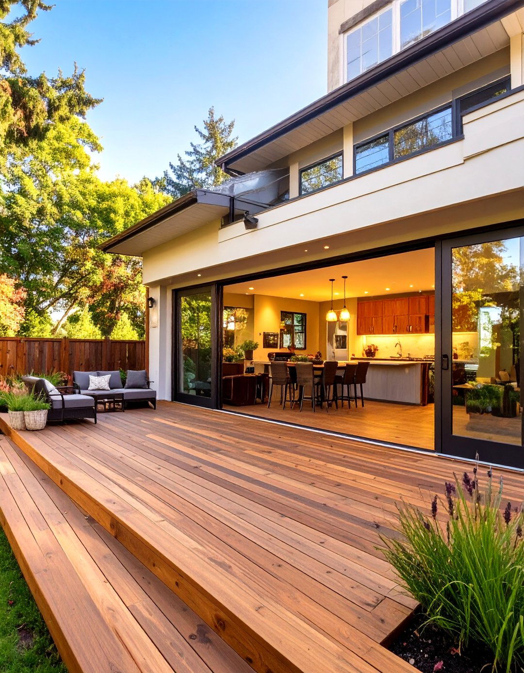 The Deck with a Kitchen Pass Through - 30 backyard 2 level deck designs