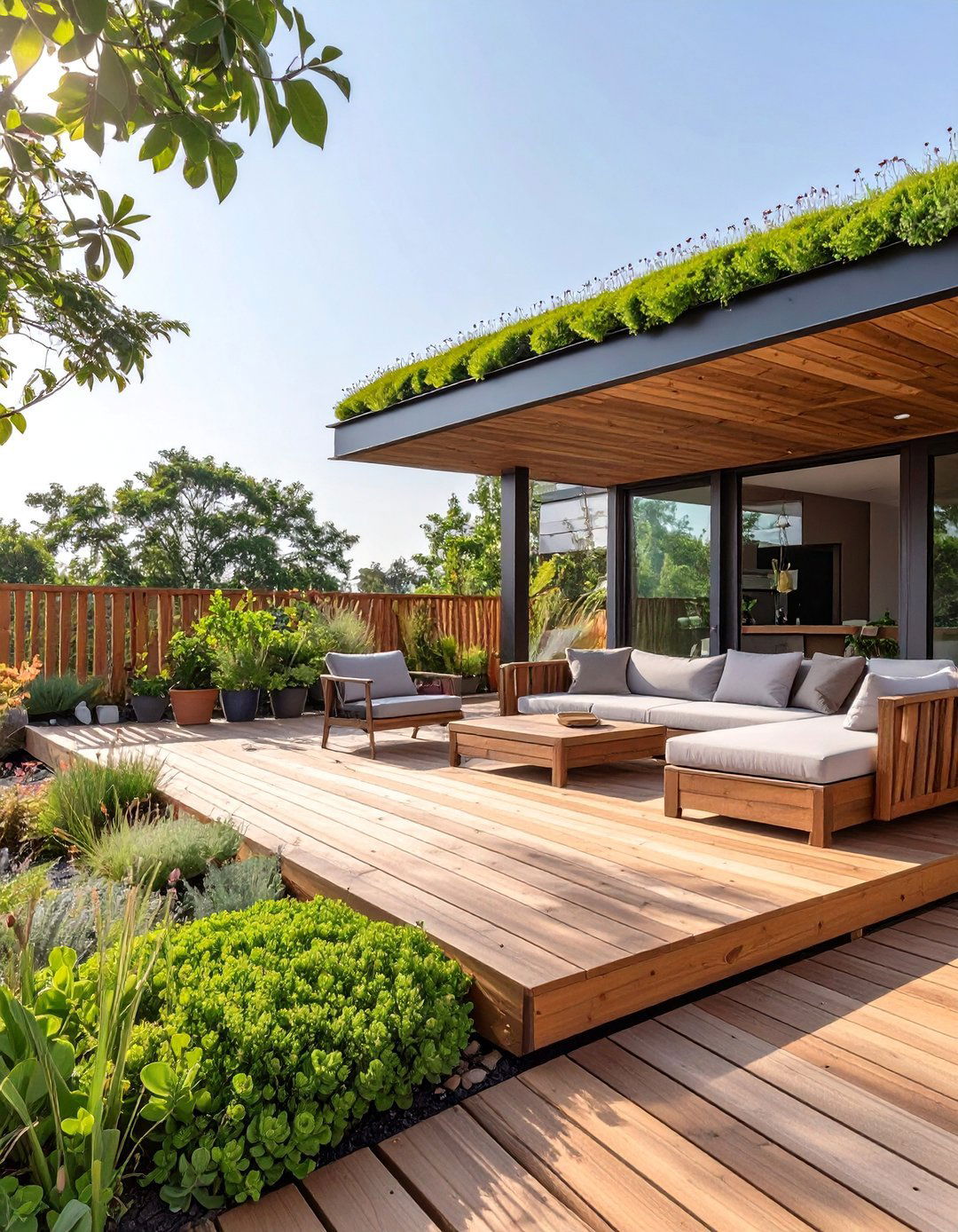 The Deck with a Living Roof - 30 deck ideas with roof