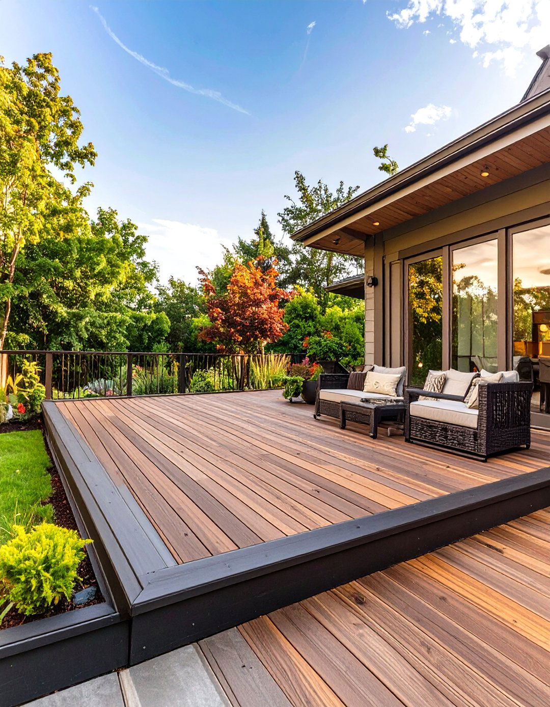 The Deck with a Picture Frame Border - 30 back yard deck ideas