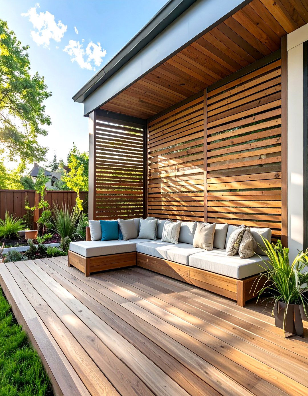 The Deck with a Privacy Wall Feature - 30 deck design software ideas
