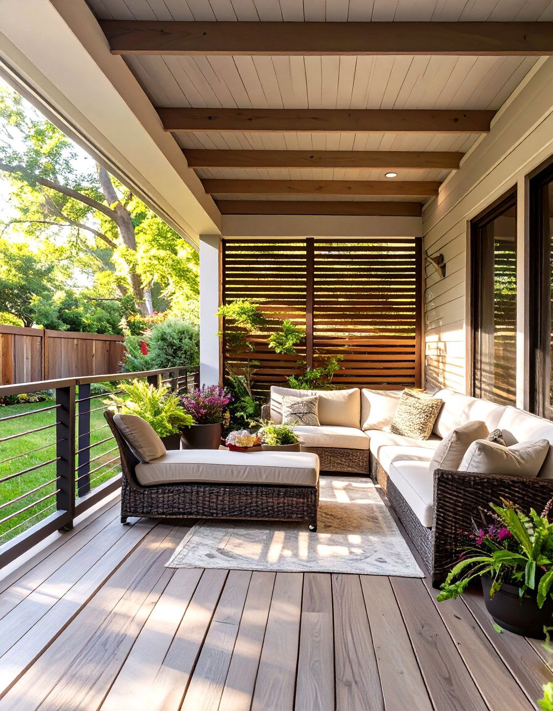 The Deck with a Privacy Wall - 30 covered deck ideas