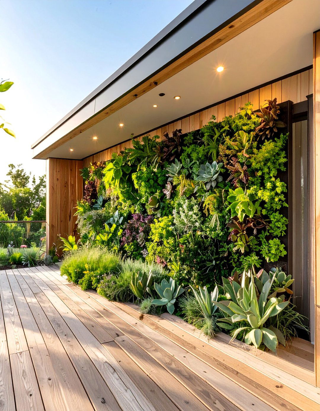 The Deck with a Vertical Garden Wall - 30 deck landscaping ideas