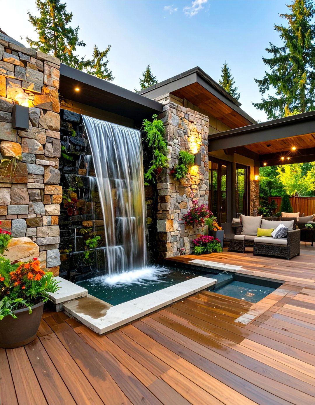The Deck with a Water Feature Focal Point - 30 deck design software ideas