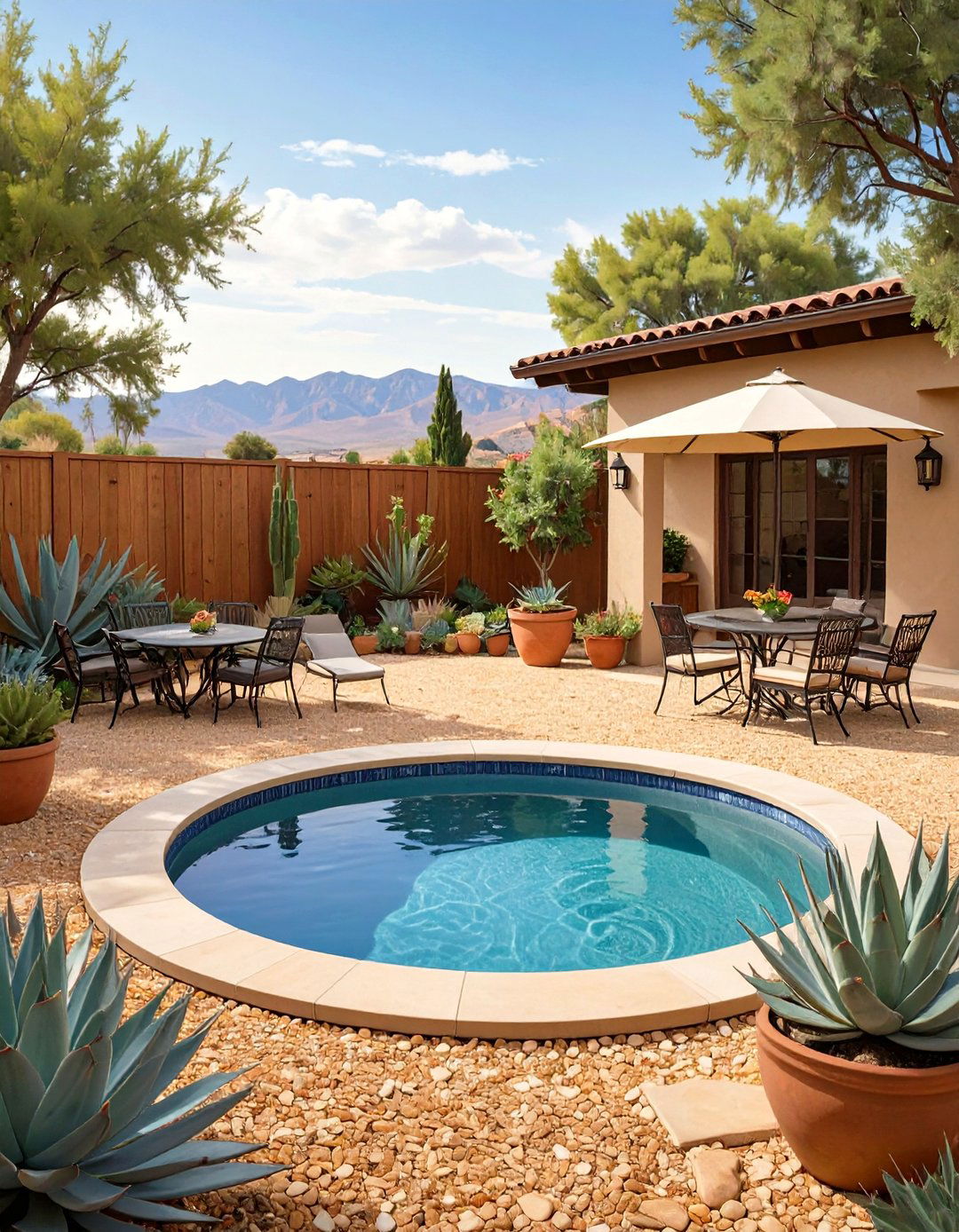 The Decomposed Granite Courtyard Pool Landscape - 30 low maintenance pool landscape design ideas