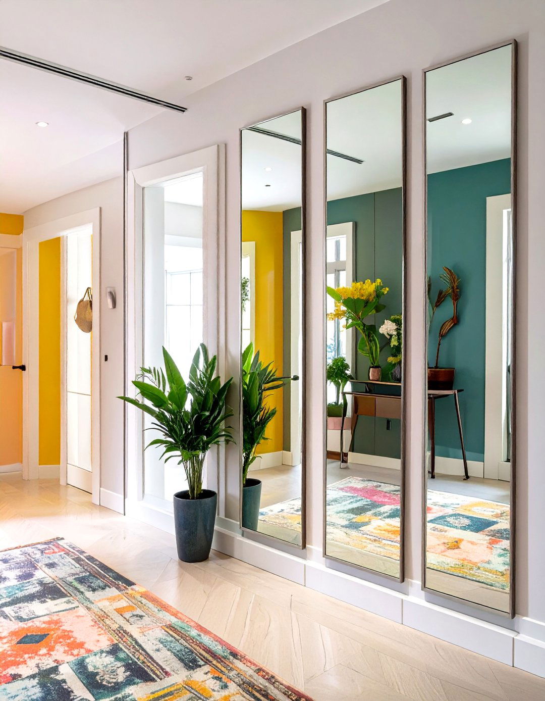 The Deconstructed Multi Panel Entryway Mirror - 30 modern entryway mirror ideas