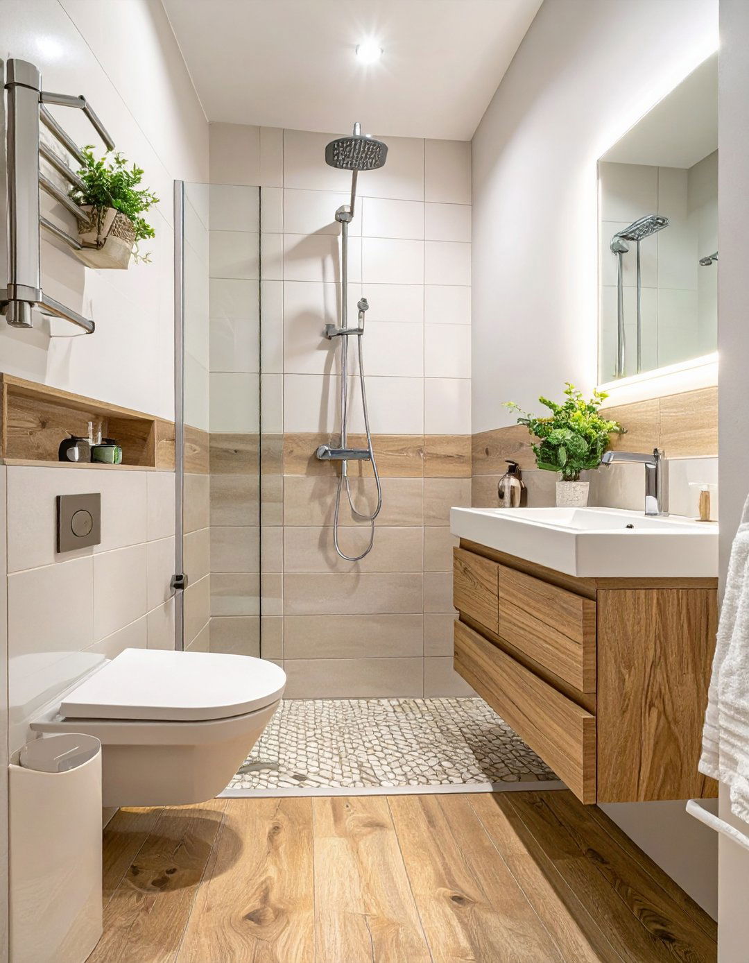 The Deep Blue Zellige Tile - 30 modern small bathroom walk in shower ideas